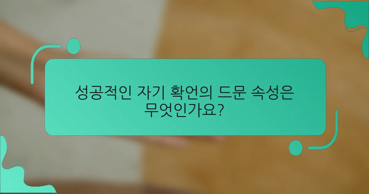 성공적인 자기 확언의 드문 속성은 무엇인가요?
